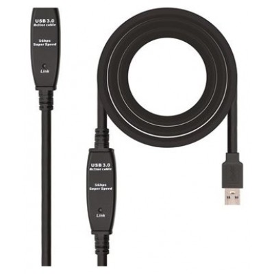 Nanocable Cable USB 3.0 prolongador con amplificador, tipo A/M-A/H, 15m (Espera 4 dias)