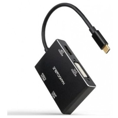 CONVERSOR USB-C HDMI/H-DVI/H-DP/H-VGA/H 10CM NEGRO