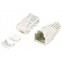 KIT 100 CONECTORES RJ45 CATEGORIA 6 CON CAPUCHON Y