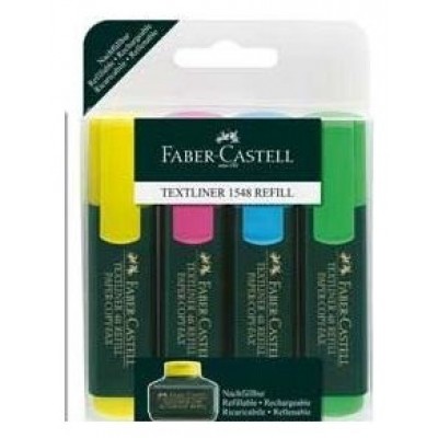 ESTUCHE 4 MARCADORES FLUORESCENTES TEXTLINER SURTIDO FABER CASTELL 154804 (Espera 4 dias)