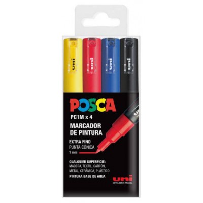 ESTUCHE 4 UDS. PC1M BASIC POSCA UNIBALL 182634668 (Espera 4 dias)