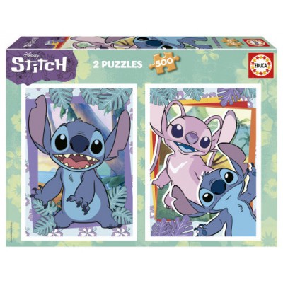 CAJA PUZZLE 2X500 STITCH EDUCA BORRAS 19732 (Espera 4 dias)