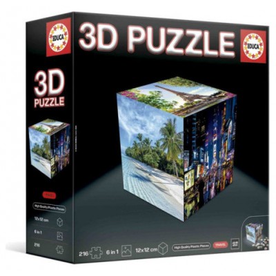 PUZZLE CUBO 3D VIAJES EDUCA BORRAS 20124 (Espera 4 dias)