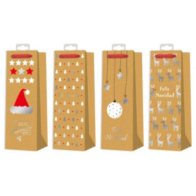 BOLSA BOTELLAS NAVIDAD KRAFT&FOIL BISMARK 332863 (Espera 4 dias)