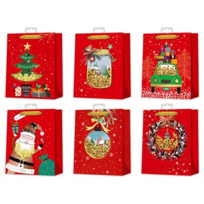 BOLSA NAVIDAD ROJA C/ CONFETTI BISMARK 332865 (Espera 4 dias)