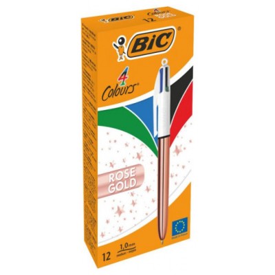 BOLÍGRAFO 4 COLORES PINK GOLD BIC 504894 (Espera 4 dias)