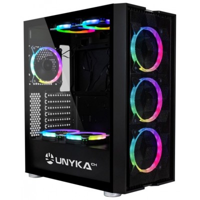 Caja Atx Semitorre Unykach Exagon Evo Argb Gaming Usb