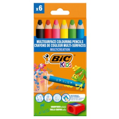 ESTUCHE LAPICES TRIANGULARES MULTISUPERFICIE BLISTER 6UDS BIC 515220 (Espera 4 dias)