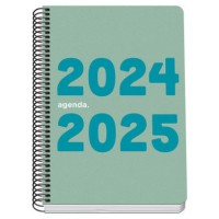 AGENDA ESCOLAR 2024-2025 TAMAÑO A5 TAPA POLIPROPILENO  DÍA PÁGINA MEMORY BASIC VERDE DOHE 51757 (Espera 4 dias)