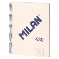 LIBRETA CON ESPIRAL, PAPEL CUADRICULADO, 80 HOJAS A4, SERIE 1918, BEIGE MILAN 57143E80BG (Espera 4 dias)