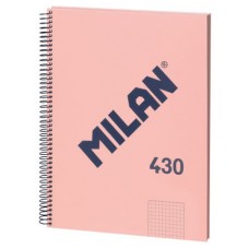 LIBRETA CON ESPIRAL, PAPEL CUADRICULADO, 80 HOJAS A4, SERIE 1918, ROSA MILAN 57143E80P (Espera 4 dias)