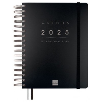 AGENDA 2025 TEMPUS 1/4 155X217MM DIA PAGINA NEGRO FINOCAM 626306025 (Espera 4 dias)