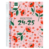 AGENDA ESCOLAR 2024-2025 4º 155X212 1 DÍA PÁGINA COOL FLORAL FINOCAM 645060625 (Espera 4 dias)