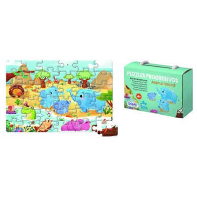 PUZZLE DE 36 PIEZAS - A PARTIR DE 4-6 AÑOS - ANIMAL WORLD DOHE 65009 (Espera 4 dias)