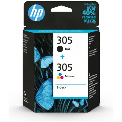 HP Paquete de 2 cartuchos de tinta original 305 tricolor / negro (Espera 4 dias)