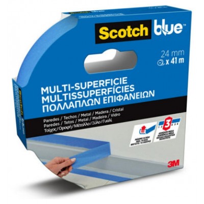 ROLLO CINTA ADHESIVA DE ENMASCARAR PINTOR SCOTCHBLUE MULTISUPERFICIE 24MM X 41M SCOTCH 7100289922 (Espera 4 dias)