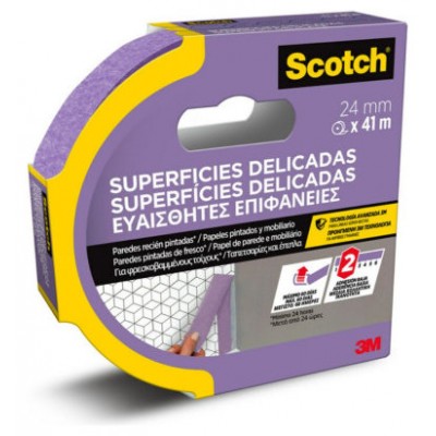 ROLLO CINTA ADHESIVA DE ENMASCARAR PINTOR SUPERFICIES DELICADAS 24MM X 41M SCOTCH 7100324370 (Espera 4 dias)