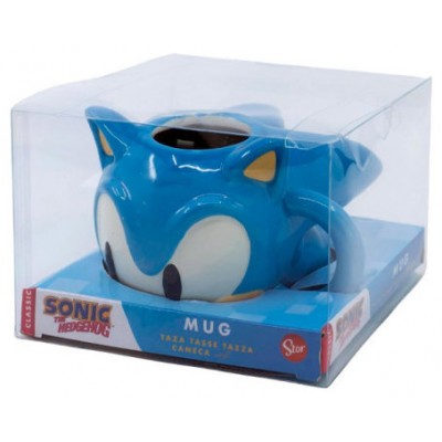 TAZA 3D EN CAJA REGALO CABEZA SONIC 400 ML STOR 78896 (Espera 4 dias)