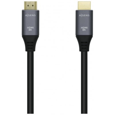 CABLE HDMI V2.1 8K 60HZ 48GBPS AM-AM GRIS NEGRO 1.5M