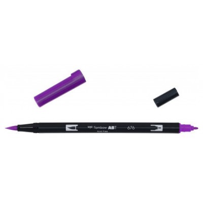 ROTULADOR DOBLE PUNTA PINCEL COLOR ROYAL PURPLE TOMBOW ABT-676 (Espera 4 dias)