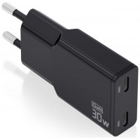 CARGADOR AISENS GAN ULTRA DELGADO 30W 2XUSB-C PD3.0 QC4.0 NEGRO