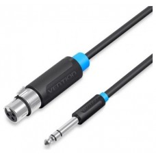 CABLE AUDIO ESTEREO JACK 6.5/M XLR/H 1 M NEGRO VENTION (Espera 4 dias)