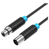 CABLE AUDIO ESTEREO XLR/M XLR/H 10 M NEGRO VENTION (Espera 4 dias)