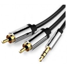 CABLE AUDIO ESTEREO JACK 3.5/M 2xRCA/M 10 M NEGRO VENTION (Espera 4 dias)