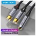 CABLE AUDIO ESTEREO JACK 3.5/H 2xRCA/M 0.3 M GRIS VENTION (Espera 4 dias)