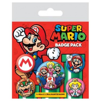 JUEGO DE CHAPAS SUPER MARIO VARIOS PYRAMID BP80440 (Espera 4 dias)