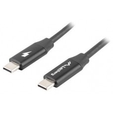 CABLE LANBERG USB C MACHO/MACHO 1M QUICK CHARGE 4.0 NEGRO