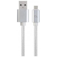 CABLE USB  GEMBIRD TRENZADO ALGODÓN CONECTORES METÁLICOS, 1,8 M