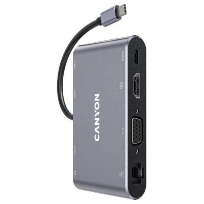 HUB 8 PUERTOS USB-C GRIS CANYON (Espera 4 dias)