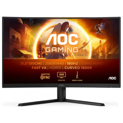 AOC CQ32G4VE Monitor32" QHD 180Hz 2HDMI DP Cur