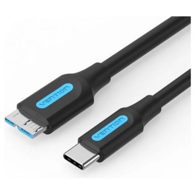 CABLE USB 3.0 MICROUSB/M USB-C/M 0.5 M NEGRO VENTION (Espera 4 dias)