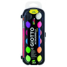 ESTUCHE 12 ACUARELAS FLUO 30 MM + PINCEL  GIOTTO F351400 (Espera 4 dias)