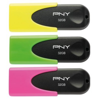 USB 2.0 PNY NEON 3x 32GB PACK