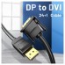 CONVERSOR DISPLAYPORT/M A DVI/M 2 M NEGRO VENTION (Espera 4 dias)