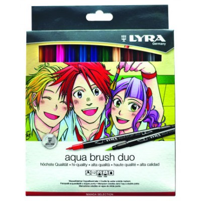 ESTUCHE 12 ROTULADORES DIBUJOS MANGA AQUA BRUSH DUO MANGA LYRA L6521121 (Espera 4 dias)