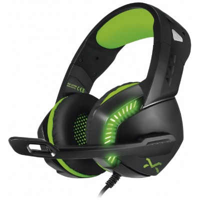 AURICULAR GAMING LEYON NEGRO/VERDE DROXIO (Espera 4 dias)