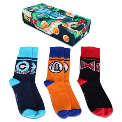 PACK DE 3 CALCETINES EN CAJA REGALO DRAGON BALL LOGOS TALLA 40-45 GEEK REDSTRING NA-9596 (Espera 4 dias)