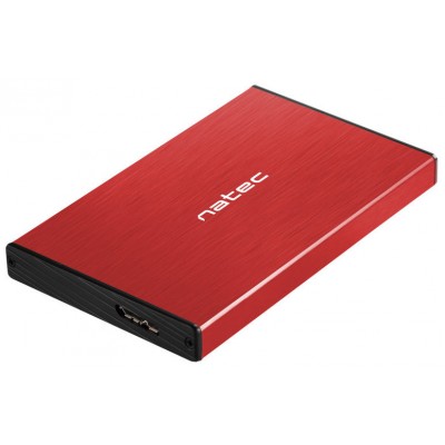 CAJA EXTERNA NATEC RHINO GO DISCO DURO 2,5" USB 3.0 SATA ROJA