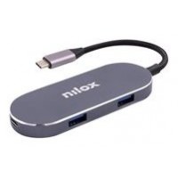 Nilox Mini dockstion usb-c HDMI, 5 EN 1, Plata