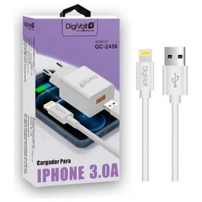 Cargador De Pared Digivolt Qc-2456 Usb 3.0 A Con Cable