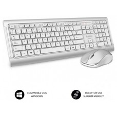 SUBBLIM Teclado Combo Wireless Premium Silence UltraSlim Silver