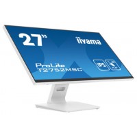 MONITOR IIYAMA 27" WHITE BONDED PCAP 10P TOUCH, 1920X1080, IPS-PANEL, FLAT BEZEL FREE GLASS FRONT, HDMI, DISPLAYPORT, 360CD/M² (WITH TOUCH), USB HUB 2X 3.2, SPEAKERS (T2752MSC-W1) (Espera 4 dias)