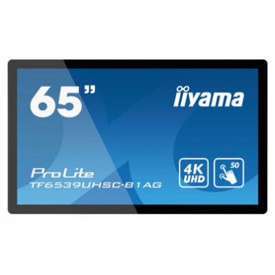 iiyama TF6539UHSC-B1AG pizarra y accesorios interactivos 165,1 cm (65") 3840 x 2160 Pixeles Pantalla táctil Negro USB (Espera 4 dias)