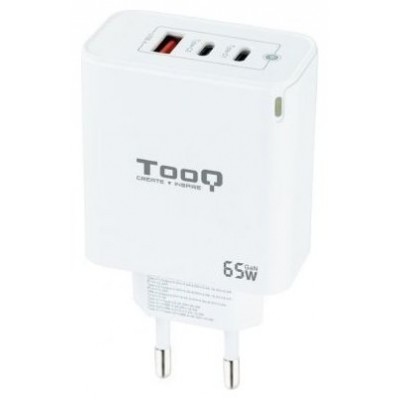 CARGADOR USB-C TOOQ PARED GAN 2USB-C/PD + USB-A/QC 65W